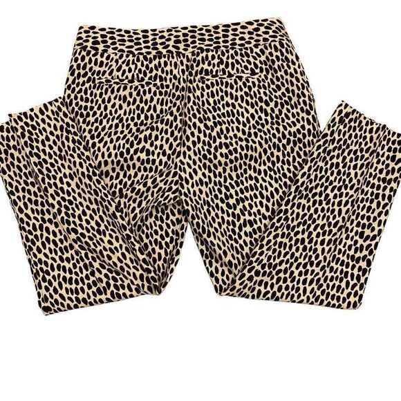 Talbots Slim Crop Black and White Cheetah Print Pants - Picture 6 of 14